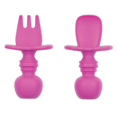 Bumkins Baby Utensils Set, Chewtensils Silicone Spoons for Dipping, Self-Feeding, Baby Led Weaning