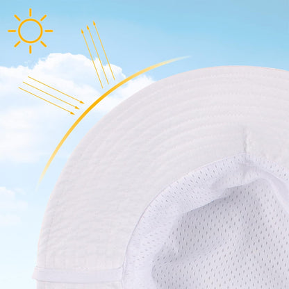 Peecabe Summer Baby Sun Hat for Boys Girls UPF 50+ Wide Brim Toddle Bucket Hat Adjustable Baby