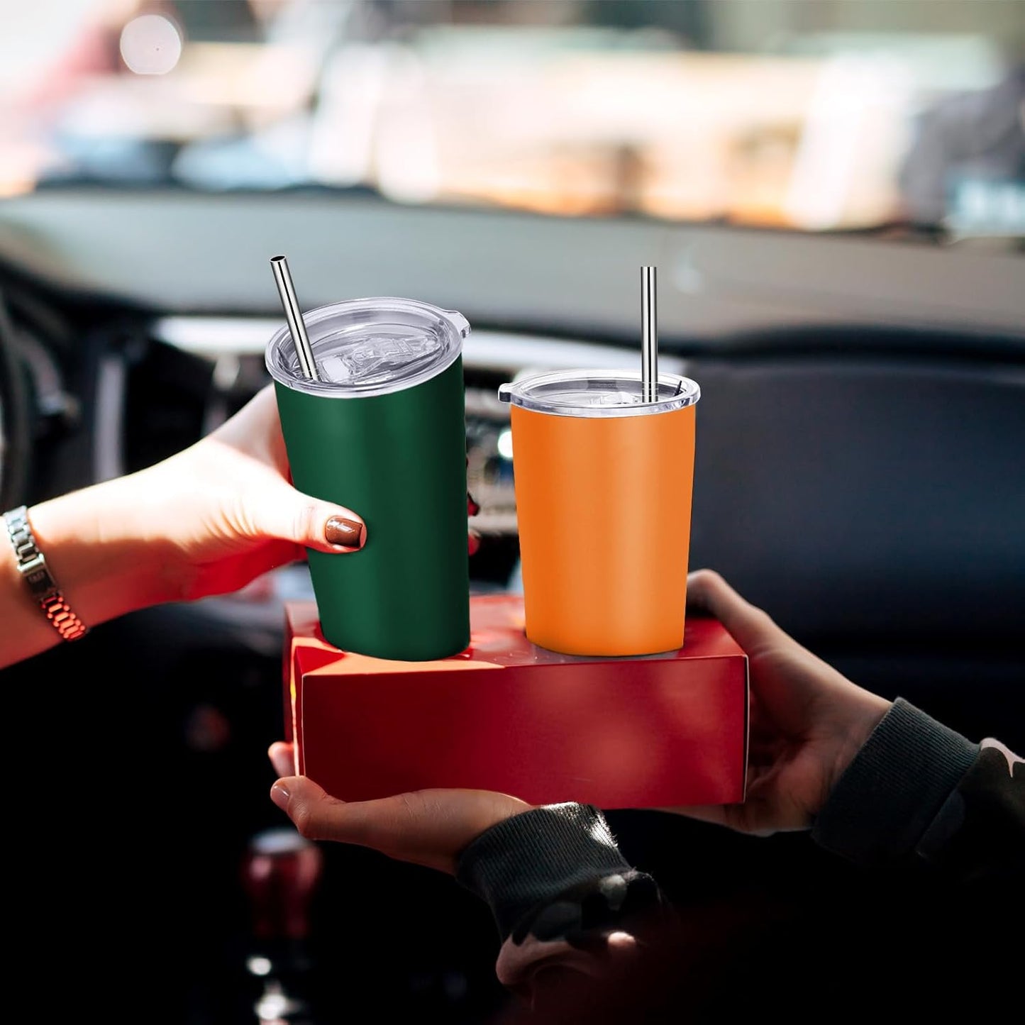 VEGOND 20oz Tumbler Stainless Steel Tumbler with Lid And Straw Vacuum Insulated Double Wall Travel