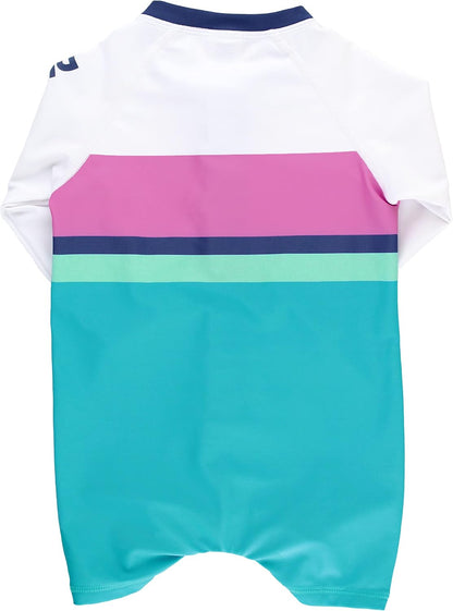 RUGGEDBUTTS Baby/Toddler Boy Swimsuit, One Piece Zipper Rash Guard Sunsuit with UPF 50+ Sun