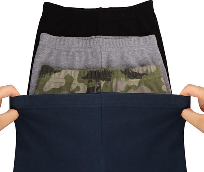 GLASH Kids Baby and Toddler Boys Cotton Pants, 4 Pack 2T-6Y Joggers Sweatpants for Boys