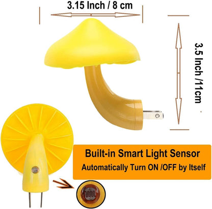AUSAYE 5 Pack Sensor LED Night Lights Plug in Lamp Mushroom Light for Adults Kids NightLight