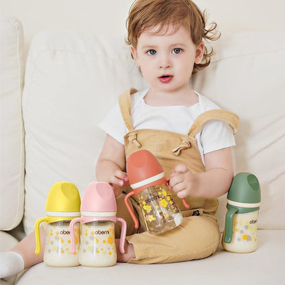 Toddler Sippy Cup 10oz, Weighted Straw Baby Drinking Water Bottle with Valved Spout for 6+ Months