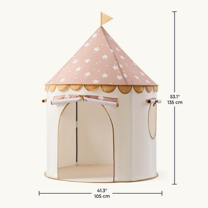 Tiny Land Kids Play Tent, Khaki Castle Pop Up Tent for Kids Indoor