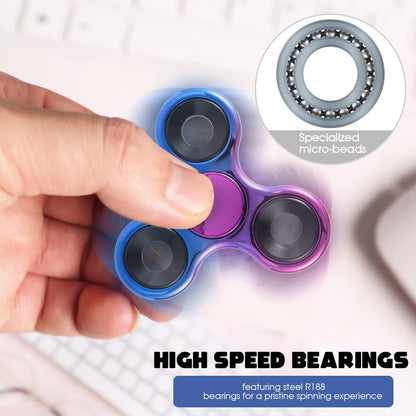 Fidget Spinner 2 Pack, Stress Reduction and Anxiety Relief Hand Spinner Ultra Stainless Steel