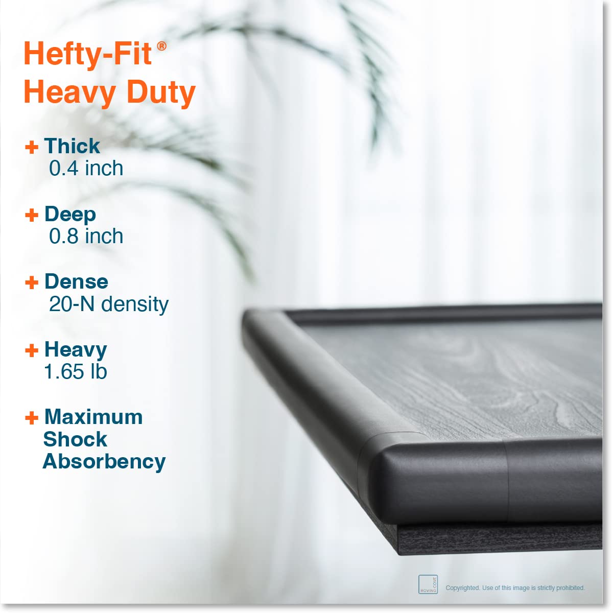 Roving Cove HeftyFit Edge Corner Protector Baby Proofing (Large 18ft Edge 8 Corners), Heavy-Duty
