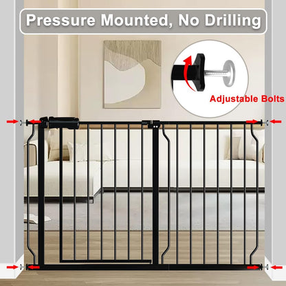Fairy Baby Extra Wide Baby Gate 71.6-76.3 Inch Wide, Walk Through Pressure Mounted No Drill, Long