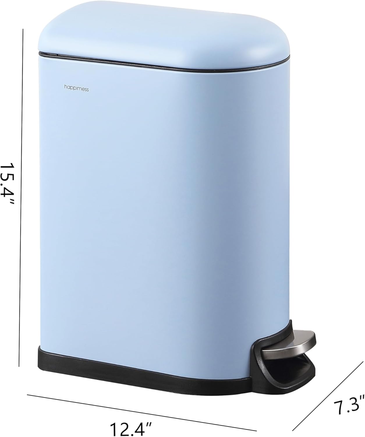 happimess HPM1009H Roland Mini 2.6-Gallon Step-Open Trash Can, Tide Pool Blue,with Soft-Close Lid