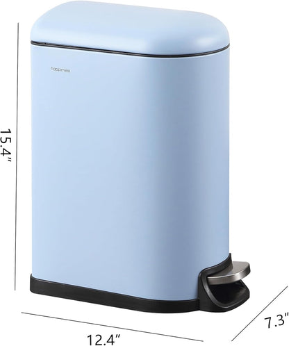 happimess HPM1009H Roland Mini 2.6-Gallon Step-Open Trash Can, Tide Pool Blue,with Soft-Close Lid