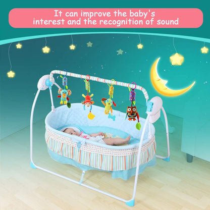 4 PCS Baby Soft Hanging Rattle Crinkle Squeaky Toy - Baby Toys for 0 3 6 9 to 1 Animal Ring Plush