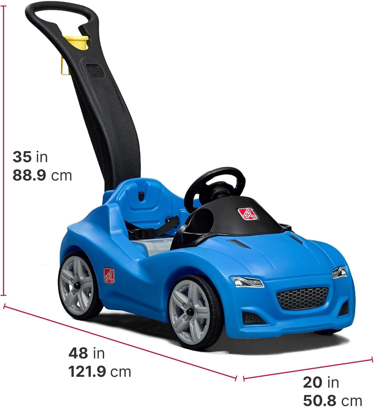 Step2 Whisper Ride Cruiser Kids Push Car, Ride On Toy, Stroller Substitute, Includes Seat Belt &