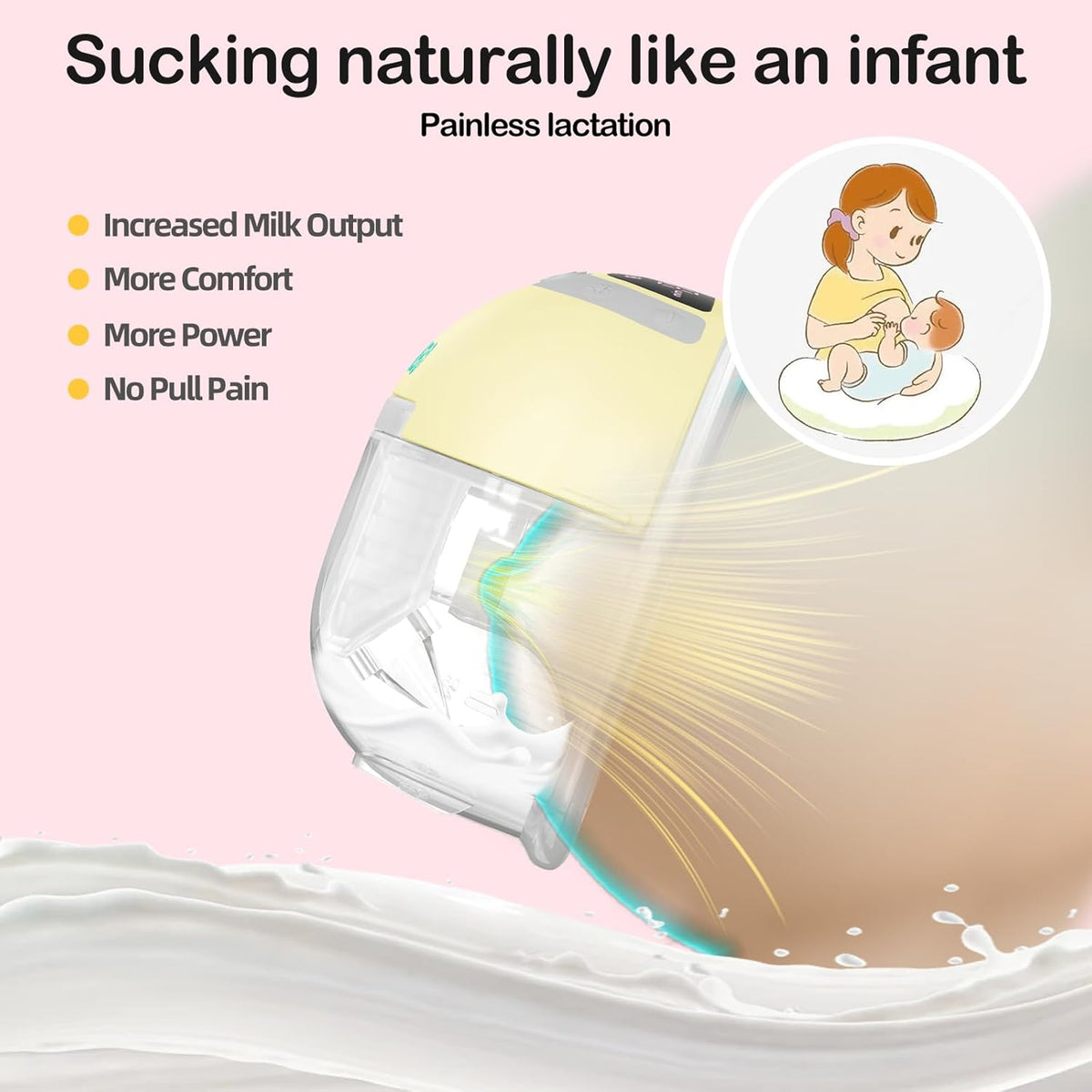 Ellie Wearable Hands Free Breast Pump, Portable Breastfeeding Pump w/Soft Double-Sealed Flange