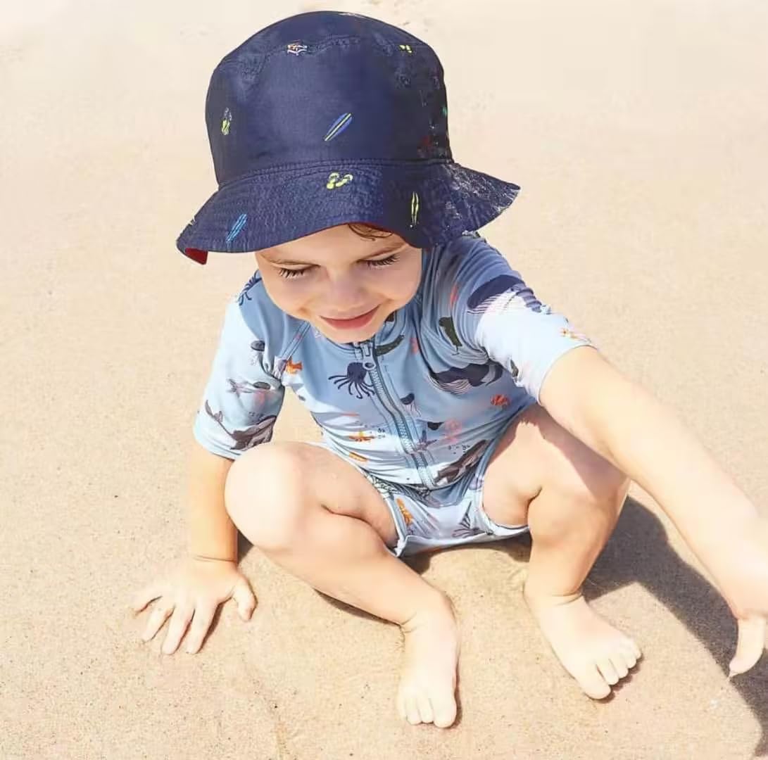 Boys One Piece Swimsuit Whale Dolphin Bathing Suit Zipper Rash Guard Kid Short Sleeve Swimwear