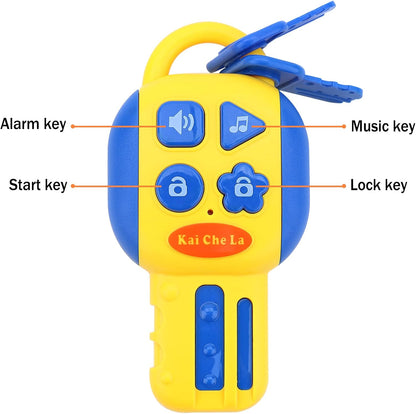 deAO Kids Steering Wheel for Backseat with Car Key Pretend Driving Simulated Driving Steering Wheel