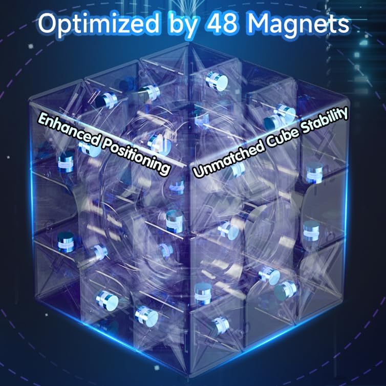 Full Size 56mm Magnetic Speed Cube Stickerless 3x3 Easy Turning and Smooth Play Durable Puzzle Cube