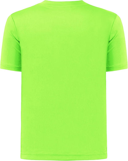 QBK 2T to Youth Neon Shirt Kids UPF 50+ Dry Fit Athletic Short Sleeve Rash Guard T Shirts for Boys