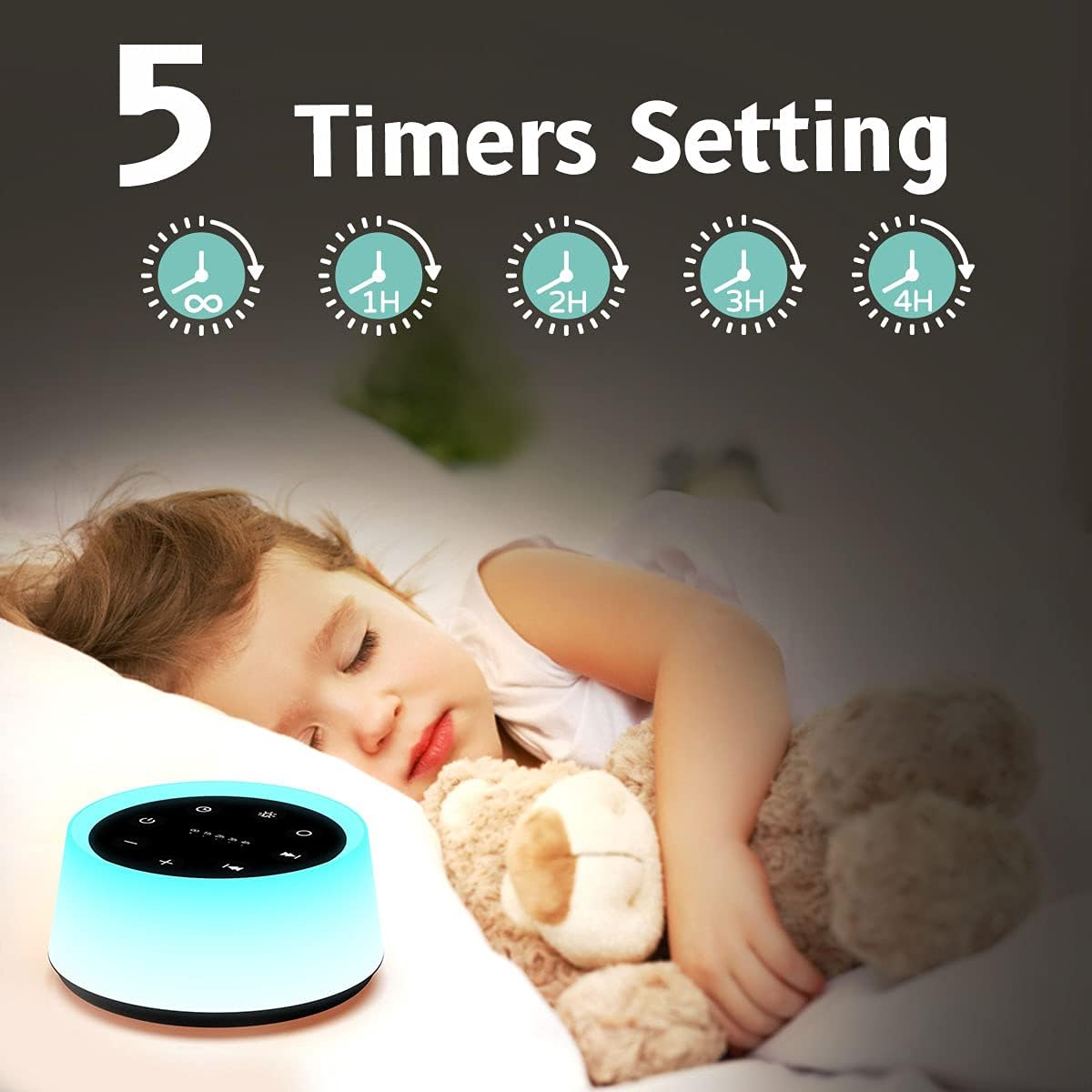 ColorsNoise Sound Machine and White Noise Machine with 30 Soothing Sounds with 12 Colors Baby Night