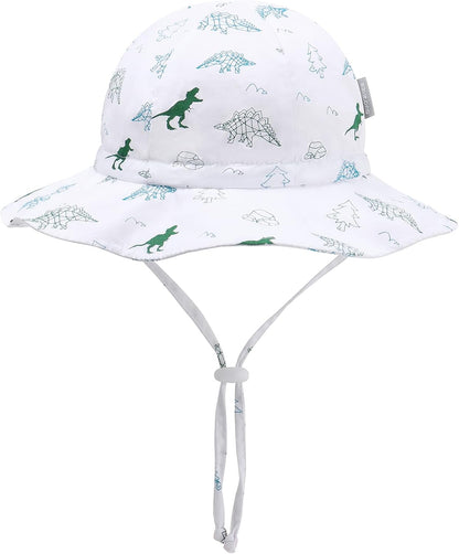 UPF 50+ Baby Bucket Hat - Wide Brim Sun Protection Beach Cap for Girls - Cute & Adjustable Toddler