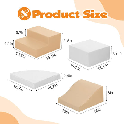 4-Piece Soft PU Leather Toddlers Climbing Toys, Baby Foam Climbing Blocks for Toddlers 3, Foam Play