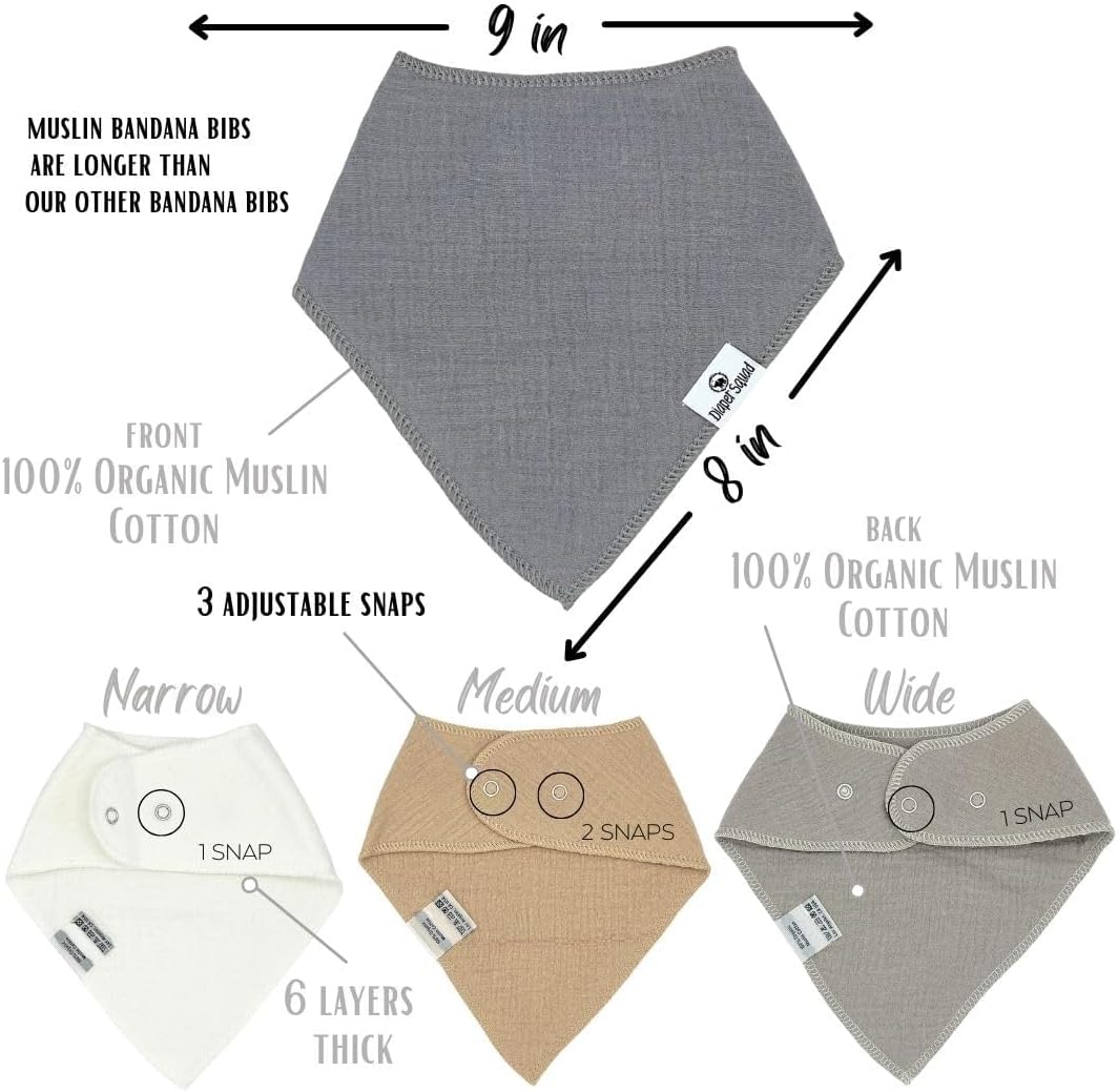 DiaperSquad's Baby Bibs for Drooling and Teething, Bibs for Boys, Baby Girl - Solid Cotton Baby