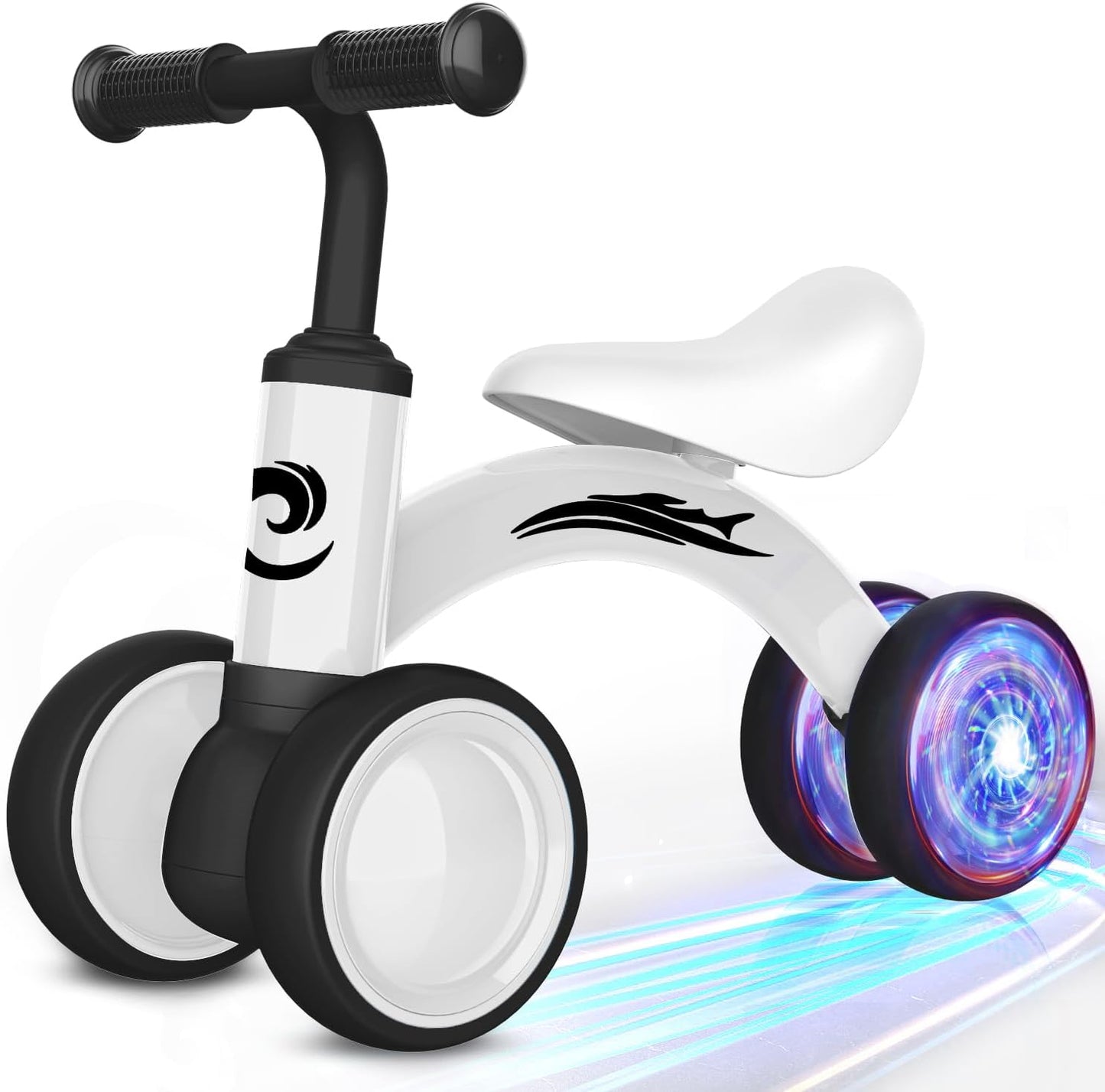 Colorful Lighting Baby Balance Bike Toys for 1 Year Old Boy Girl Gifts, 10-36 Month Toddler Balance