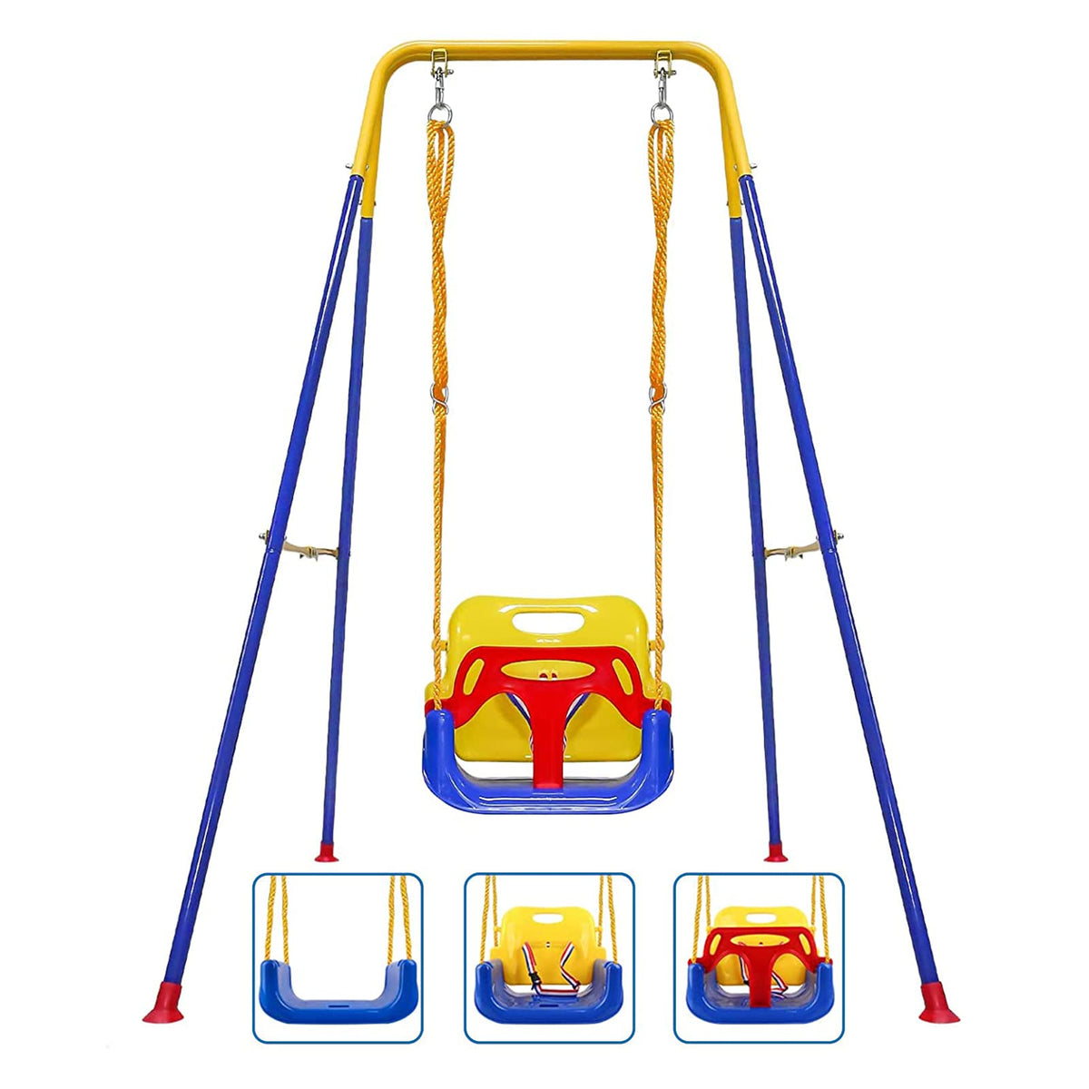Foldable Toddler Swing Set for Indoor & Outdoor Use