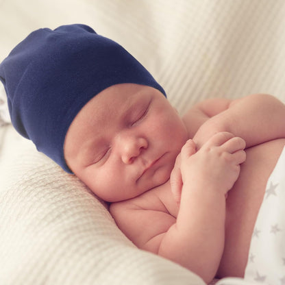 DRESHOW BQUBO 4 Pieces Baby Beanie Newborn Toddler Soft Cute Knit Hat Hospital Hats for Baby Boys