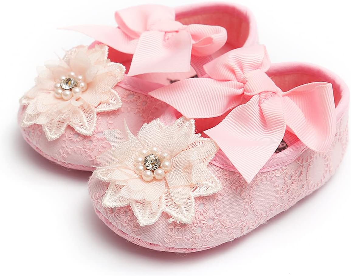 Baby Shoes Mary Jane Flats Non Slip Soft Sole Infant Toddler Sneakers First Walkers Party Christmas