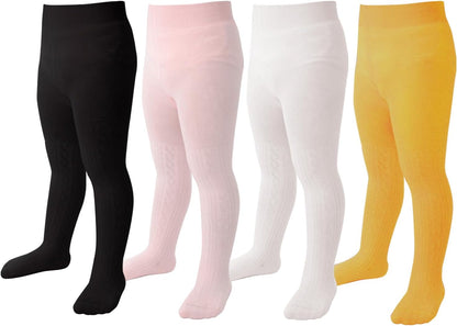 Marchare Baby Girls Tights Thick Solid Cable Knit Leggings Winter Warm Stockings For Toddler Girls