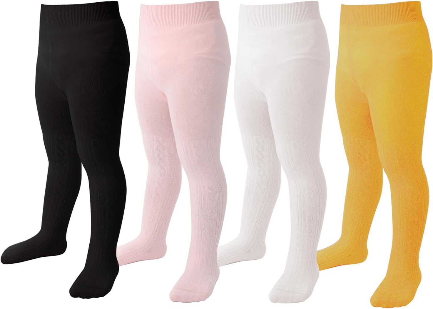 Marchare Baby Girls Tights Thick Solid Cable Knit Leggings Winter Warm Stockings For Toddler Girls