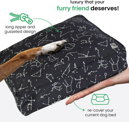 Molly Mutt Large Crib Mattress Cover - Rocketman Print - Measures 27”x52”x5”- 100% Cotton - Durable