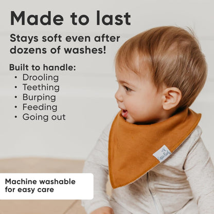 Copper Pearl 4 Pack Soft Cotton Baby Bibs for Drooling and Teething, Absorbent Drool Bibs for Baby