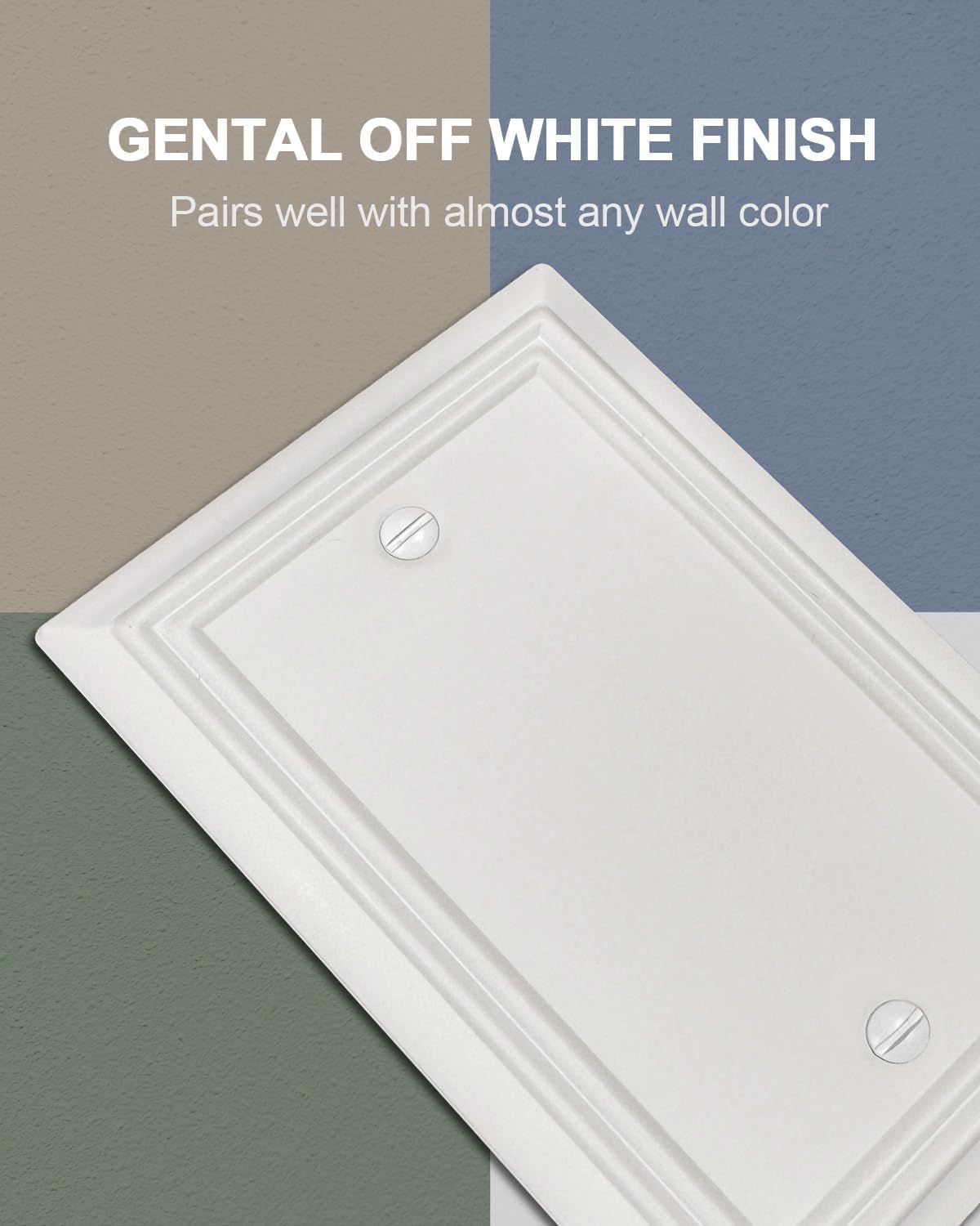 2-Pack Blank Wall Plate, Metal Plate Cover for Unused Outlets, Off White Finish, 3.15''*4.88''
