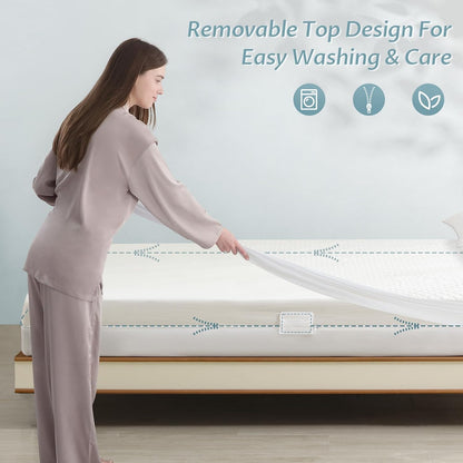 Twin XL Size Mattress Protector with Zipper - 100% Waterproof Zippered Mattress Cover - Soft &