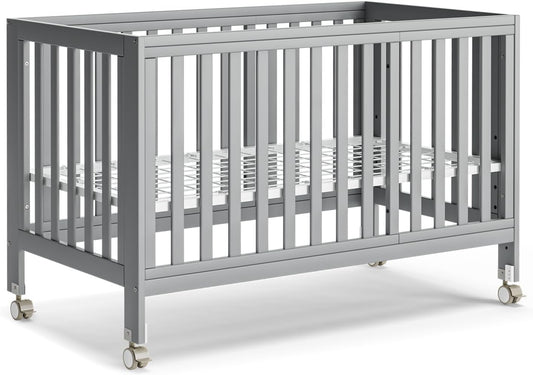 EvoNest Baby Crib, 11 in 1 Convertible Mini Crib with Wheels, 100% New Zealand Wood Growing Bed, 4