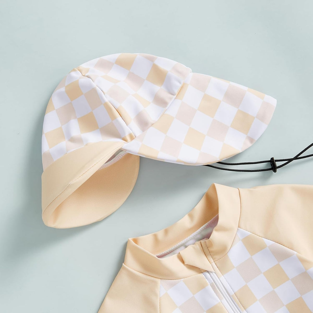 MAYUMMPY Baby Boys Girls Swimwear Casual Zipper One Pieces Rash Guard Swimsuit and Hat Beachwear