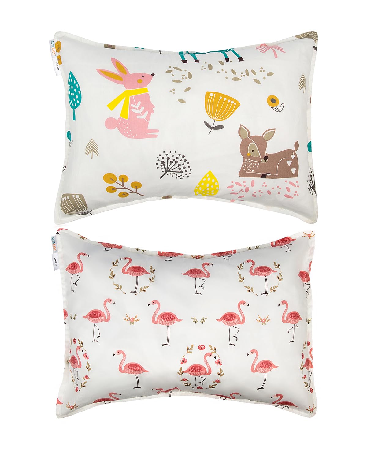 ALVABABY Toddler Pillowcases 2 Pack Organic Cotton Kids Pillow Cover Fit 13"x 18" or 12"x16"