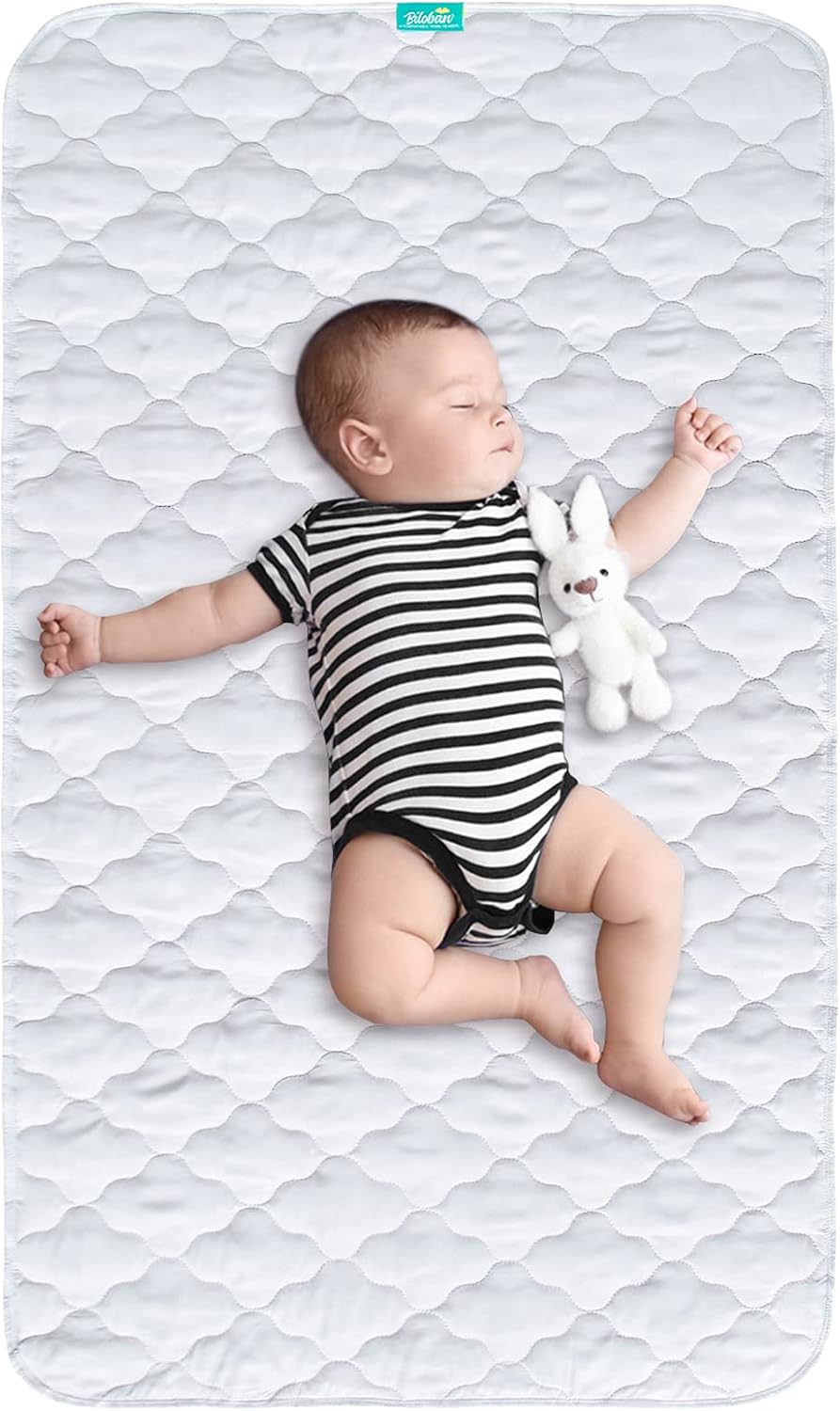 Crib Mattress Protector Pad Cover Quilted Waterproof Incontinence Bed Pads Wetting Protection Pad