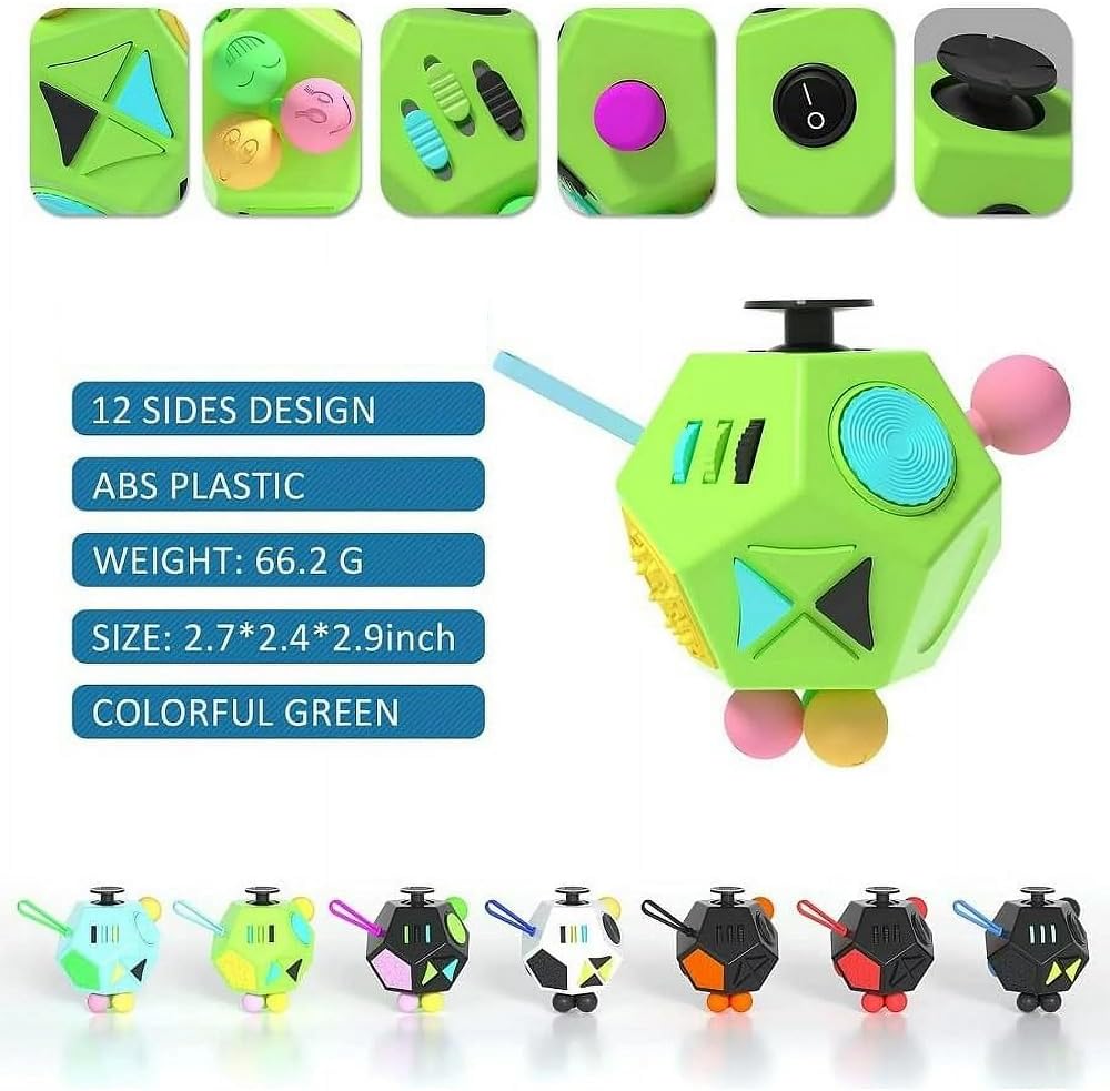 Fidget Dodecagon –12-Side Fidget Toys Cube Relieves Stress and Anxiety Anti depression cube for
