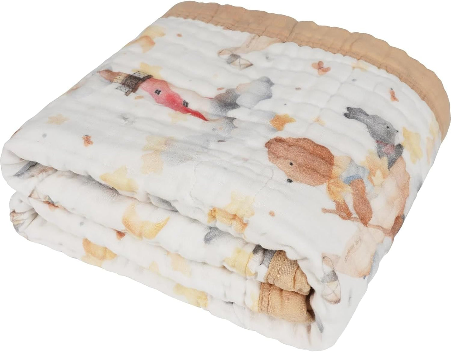 Organic Cotton Muslin Baby Blanket for Boys and Girls - Luxurious Soft Toddler Quilt for Swaddling