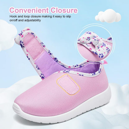 nerteo Toddler Girl Shoes Lightweight Slip On Sneakers for Kids