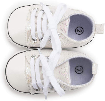 Unisex Baby Girls Boys Canvas High-top Shoes, Newborn Infant Anti-Slip Soft Sole Frist Walking