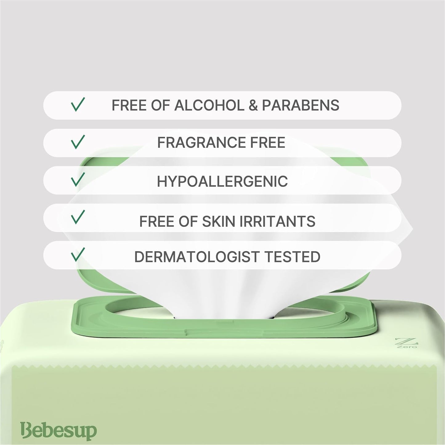 BEBESUP- Korea’s #1 Zero Harsh Chemicals Baby Wipes- Water Based Hypoallergenic Unscented