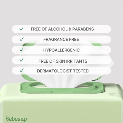 BEBESUP- Korea’s #1 Zero Harsh Chemicals Baby Wipes- Water Based Hypoallergenic Unscented