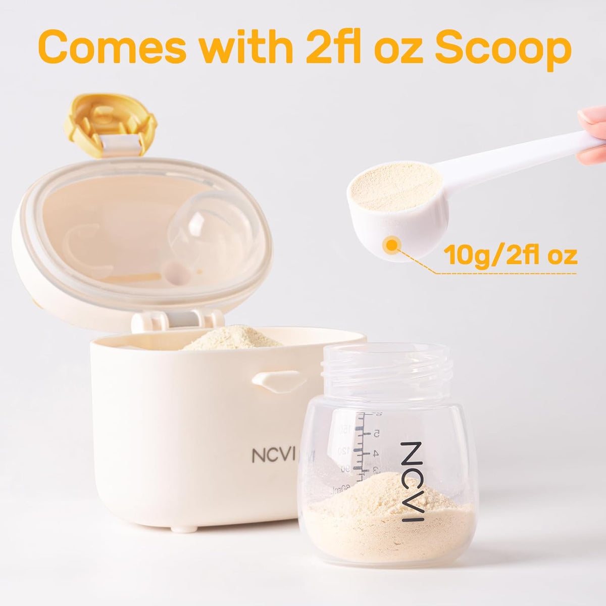 NCVI Formula Dispenser On the Go, Portable Baby Travel Milk Powder Formula Container Holder to Go
