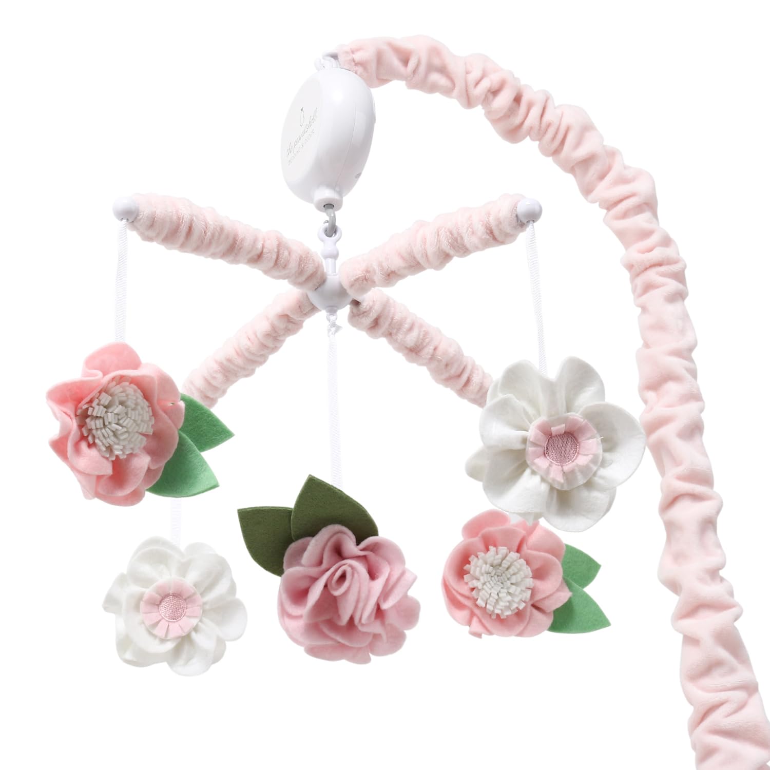 The Peanutshell Crib Mobile for Girls - Pink Musical Baby Crib Mobile with 12 Lullabies, Flower