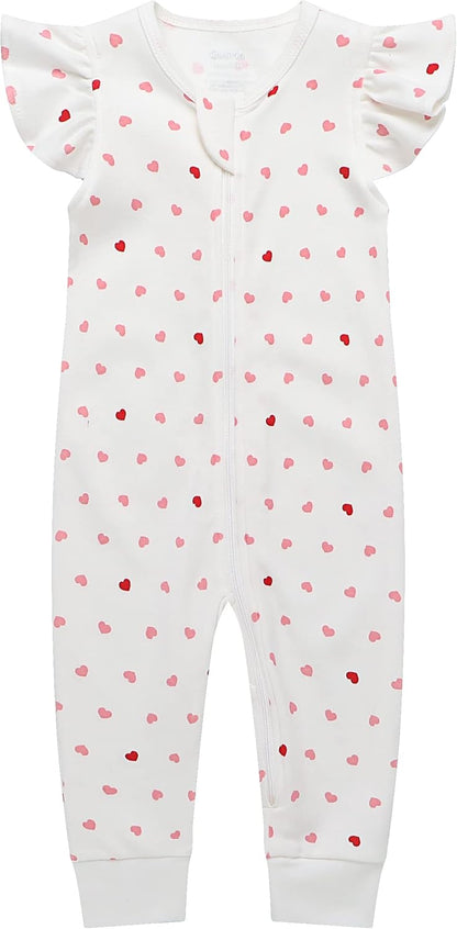 Owlivia Baby Boy Romper, Unisex Short-sleeve Summer Outfit, 100% Organic Cotton Girl One-Piece