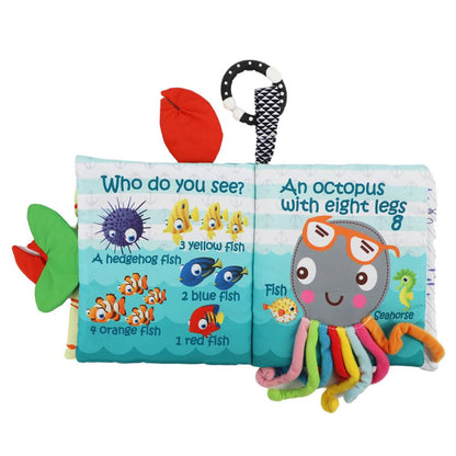 Fish Baby Book 0-6 Months,Touch Feel Cloth Crinkle Books for Babies,Infant Baby Toys 6-12