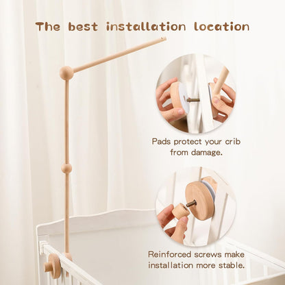 Updated Wooden Mobile Arm for Crib 30 inches- Baby Mobile Hanger for Crib Nursery Mobile Holder