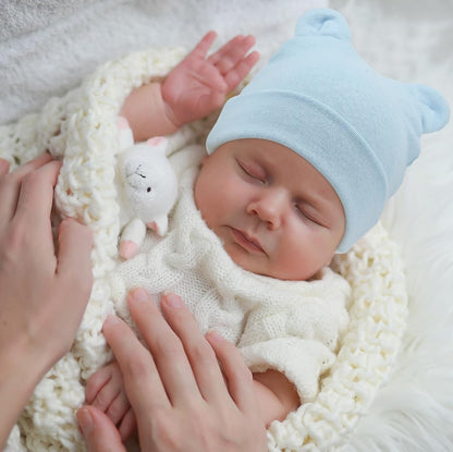 DRESHOW BQUBO 4 Pieces Baby Beanie Newborn Toddler Soft Cute Knit Hat Hospital Hats for Baby Boys